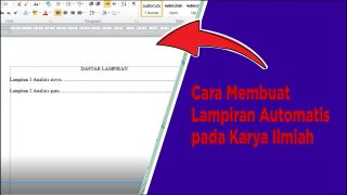 Cara Membuat Lampiran Automatis pada Karya Ilmiah