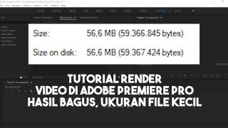 Cara Export Video Di Adobe Premiere Pro Dengan Kualitas HD & Ukuran Video Kecil