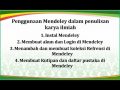 Penggunaan Mendeley dalam penulisan karya ilmiah