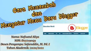 Cara Menambah Menu Baru di Blogger